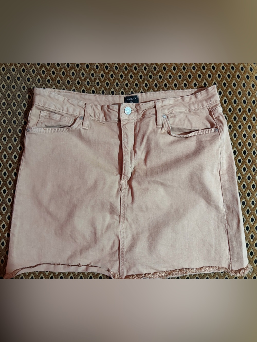 Just Black Light Pink Denim Mini Skirt